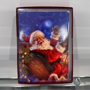 Leanin’ Tree Santa Print Christmas Cards & Envelopes